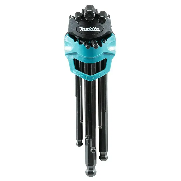 Makita Stiftschlüsselsatz - Inhalt: 9 -tlg., Größe: 1,5 - 10 mm - Vorderansicht