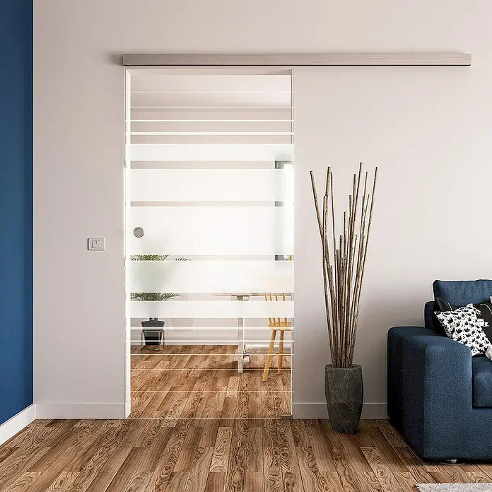 Diamond Doors Glasschiebetür Lines Flowing - 935 x 2.058 mm, Einscheibensicherheitsglas (ESG) - Stimmungsaufnahme