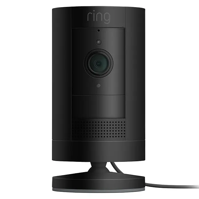 Ring Kamera Stick Up Cam Plug-In - Netzbetrieben, 1.080 Pixel (Full HD), Schwarz - Vorderansicht