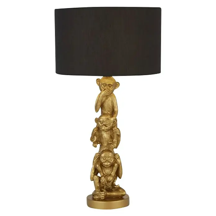 Searchlight Deko-Tischleuchte - L x B x H: 28 x 28 x 51,5 cm, Schwarz, E27 - Vorderansicht