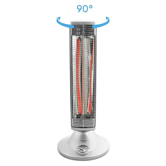 Voltomat HEATING Infracrvena električna grijalica na stalku - 900 W, Srebrne boje, Visina: 78 cm - Pogled sprijeda