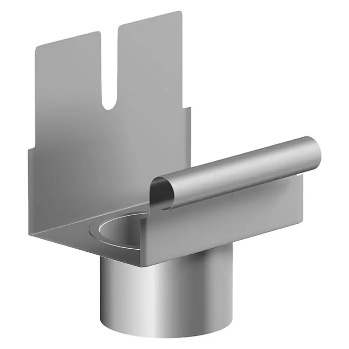 Sarei Rinnenstutzen - Nennweite: 70/60 mm, Aluminium, Geeignet für: Kastenförmige Dachrinne - Diagonale Ansicht