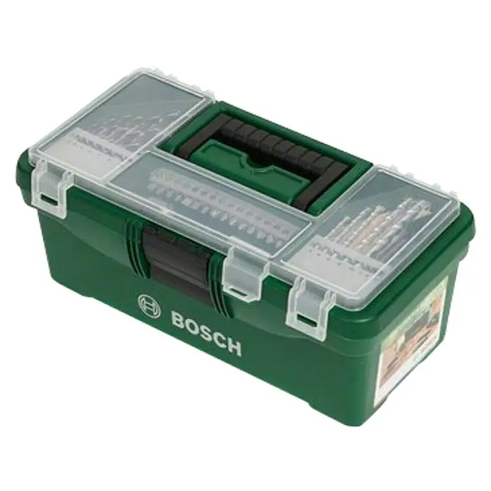 Bosch Werkzeugkoffer Starterbox - 73 -tlg., Mit Werkzeug - Diagonale Ansicht
