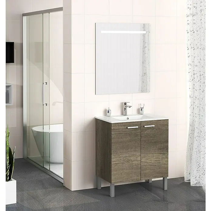 Mueble de lavabo Fran - 46 x 70 x 85 cm, Nebraska, Mate - Foto ambiente