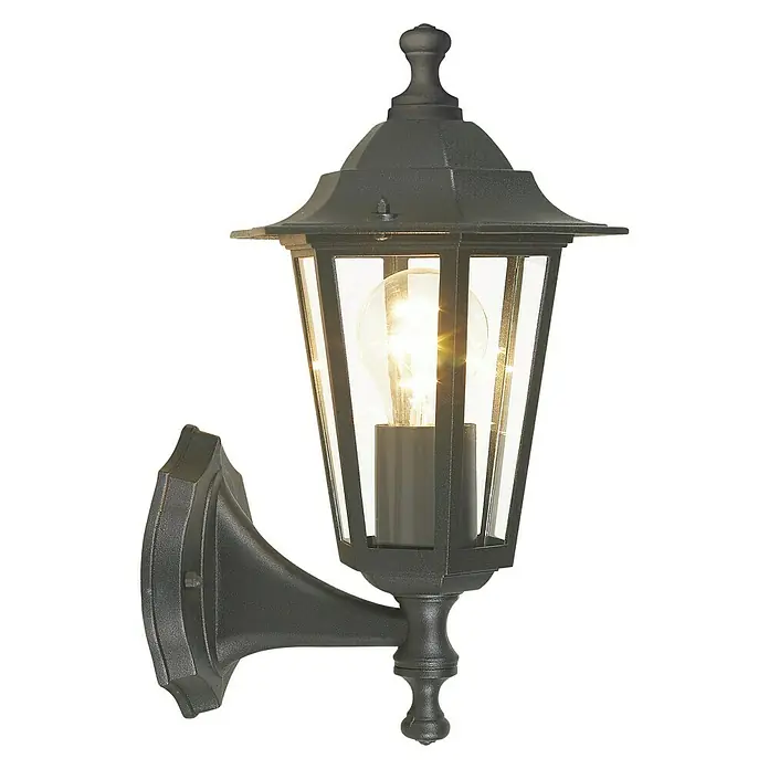 Eglo Laterna 4 Wandlamp voor buiten - 60 W, Zwart, Helder, IP44 - Zijaanzicht rechts