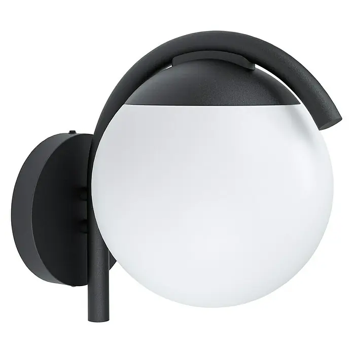 Eglo Vecchia Außenwandleuchte Wandleuchte - 28 W, 20 x 20 x 26 cm, Schwarz, IP44 - Rechte Seitenansicht