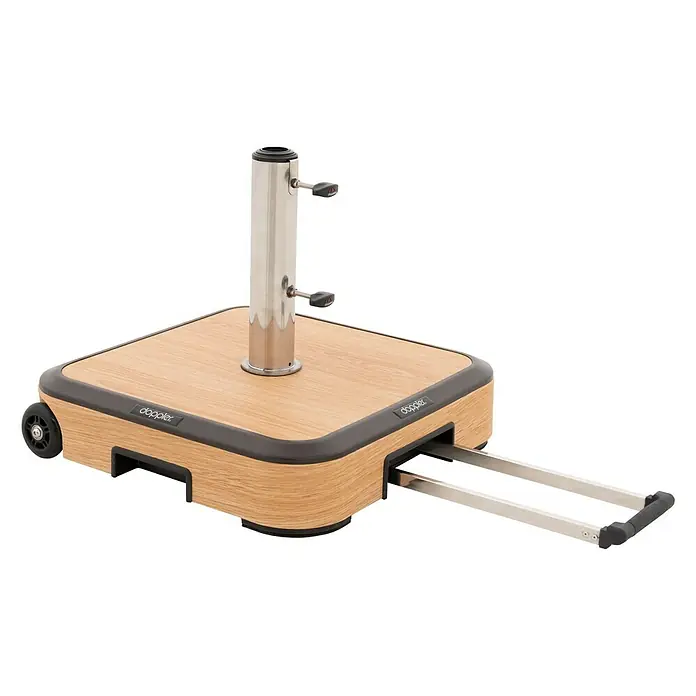 Doppler Schirmständer Trolley - 56 x 56 x 16 cm, Holz, Passend für: Schirme bis Ø 300 cm - Diagonale Ansicht