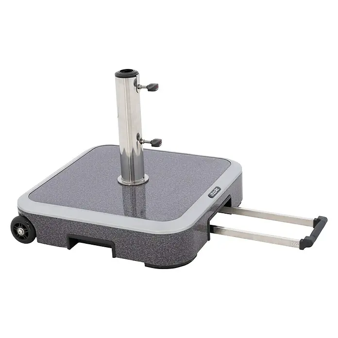Doppler Schirmständer Trolley - 56 x 56 x 16 cm, Granit Dunkel, Passend für: Schirme bis Ø 300 cm - Diagonale Ansicht