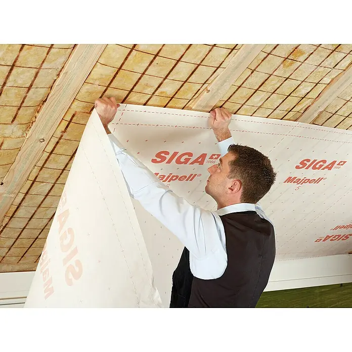 Siga Dampfbremse Majpell 5 - L x B: 20 x 1,5 m, Inhalt ausreichend für ca.: 30 m², Dach - Anwendungsbeispiel