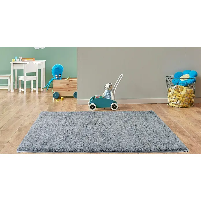 Alfombra Malaga - Azul, 90 x 60 cm, Microfibra - Foto ambiente