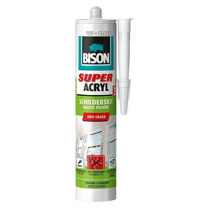 Bison Acryl afdichtkit Super - Wit, 300 ml - Vooraanzicht