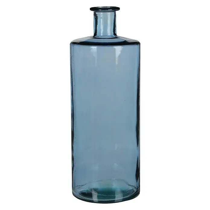 Glasvase rund Guan - 15 x 40 cm, Blau - Vorderansicht