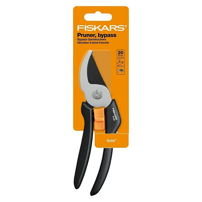Fiskars Solid Gartenschere P121 - Bypass, Max. Aststärke: 20 mm - Ansicht von oben