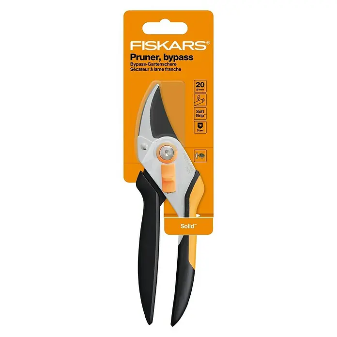 Fiskars Solid Gartenschere P331 - Bypass, Max. Aststärke: 20 mm - Ansicht von oben