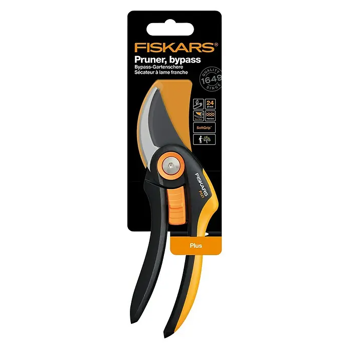 Fiskars Plus Gartenschere P521 - Amboss, Max. Aststärke: 24 mm - Ansicht von oben