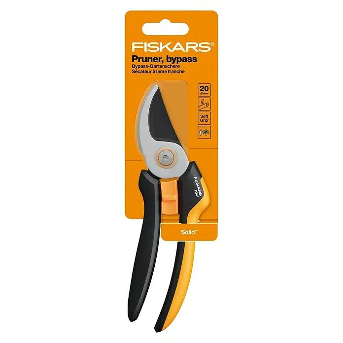 Fiskars Solid Gartenschere P341 - Bypass, Max. Aststärke: 20 mm - Ansicht von oben