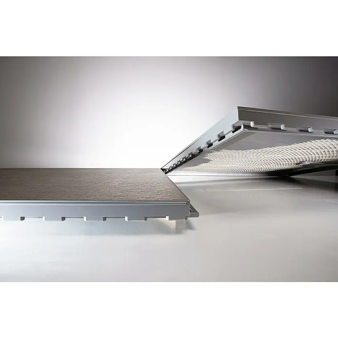 Feinsteinzeugfliese Click and Go Portland Grey - 60 x 60 cm, Grau, Matt - Detailaufnahme