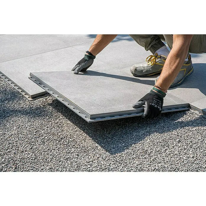 Feinsteinzeugfliese Click and Go Portland Grey - 60 x 60 cm, Grau, Matt - Anwendungsbeispiel