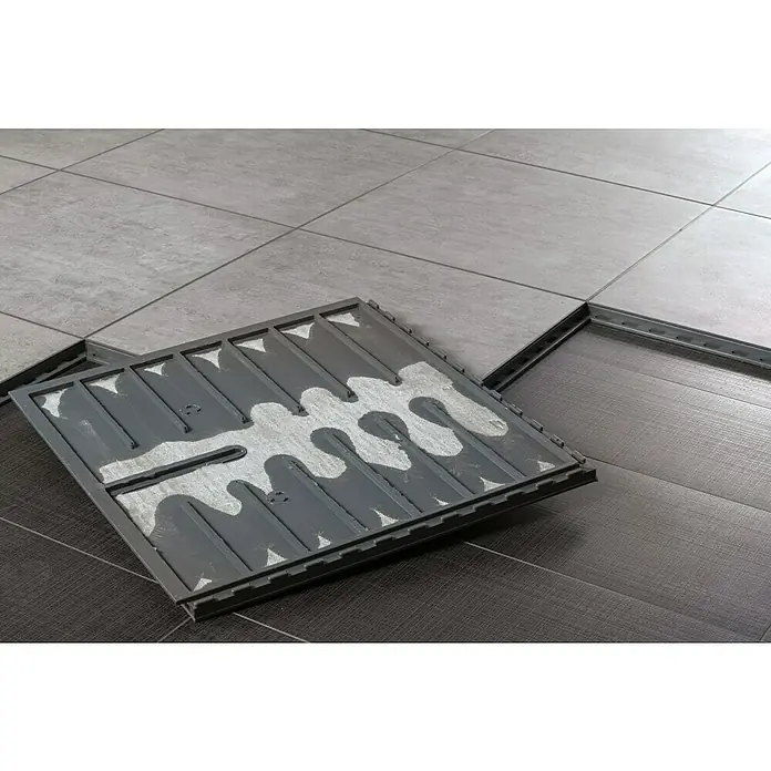 Feinsteinzeugfliese Click and Go Square Concrete - 60 x 60 cm, Grau, Matt - Stimmungsaufnahme