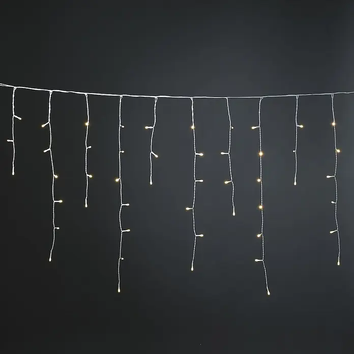 Konstsmide Led-lichtgordijn - Buiten, Aantal leds: 200 st., Lengte: 5,07 m, Lichtkleur: Barnsteen - Sfeeropname