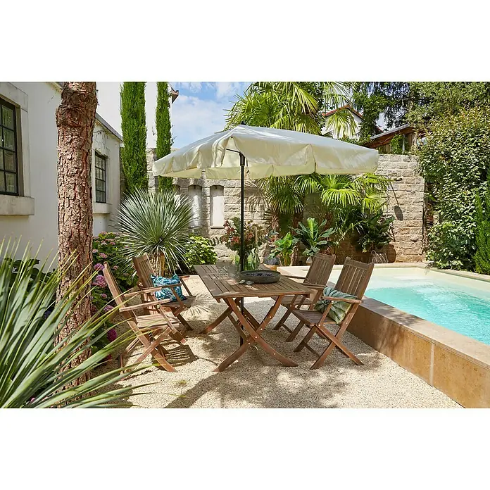 Sunfun Parasol de balcón Messina - Natural, 180 x 120 cm - Foto ambiente