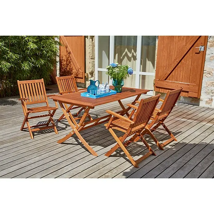 Sunfun Diana Vrtna stolica - Š x D x V: 55 x 58 x 90 cm, Akacija, Natur, Preklopno - Živopisni prikaz