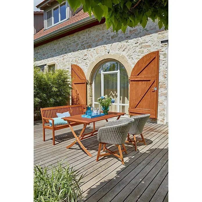 Sunfun Pauline Sillón de jardín - Bambus Grey, Antracita, Marrón natural, Ratán sintético, Ancho: 62 cm - Foto ambiente