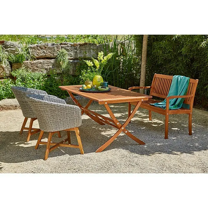 Sunfun Pauline Sillón de jardín - Bambus Grey, Antracita, Marrón natural, Ratán sintético, Ancho: 62 cm - Foto ambiente