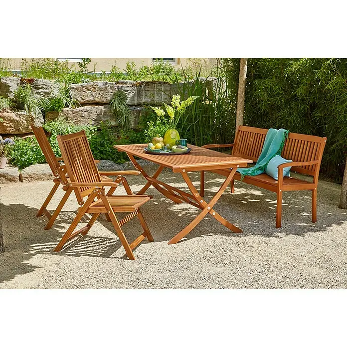 Sunfun Diana Gartenbank - B x T x H: 156 x 59,4 x 90 cm, Natur - Stimmungsaufnahme