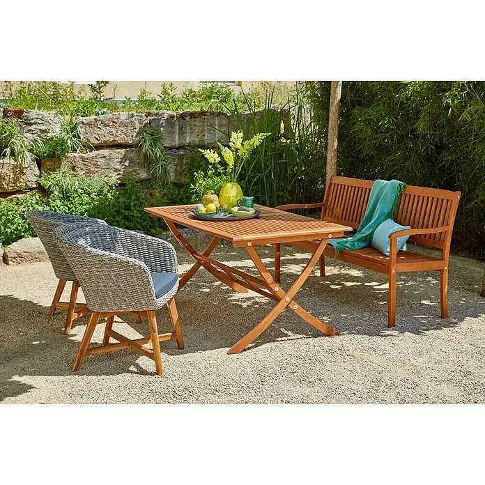 Sunfun Pauline Sillón de jardín - Bambus Grey, Antracita, Marrón natural, Ratán sintético, Ancho: 62 cm - Foto ambiente