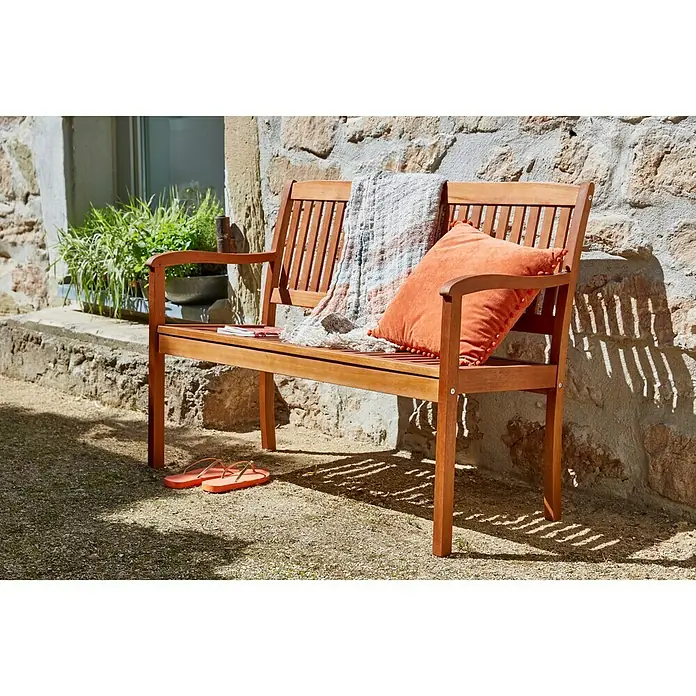 Sunfun Diana Gartenbank - B x T x H: 116 x 59 x 90 cm, Natur - Stimmungsaufnahme