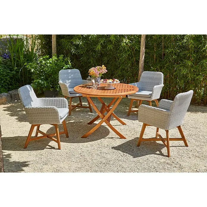 Sunfun Vrtna fotelja Neele - Š x D x V: 60 x 62 x 86 cm, Svijetlosive boje, Natur - Živopisni prikaz