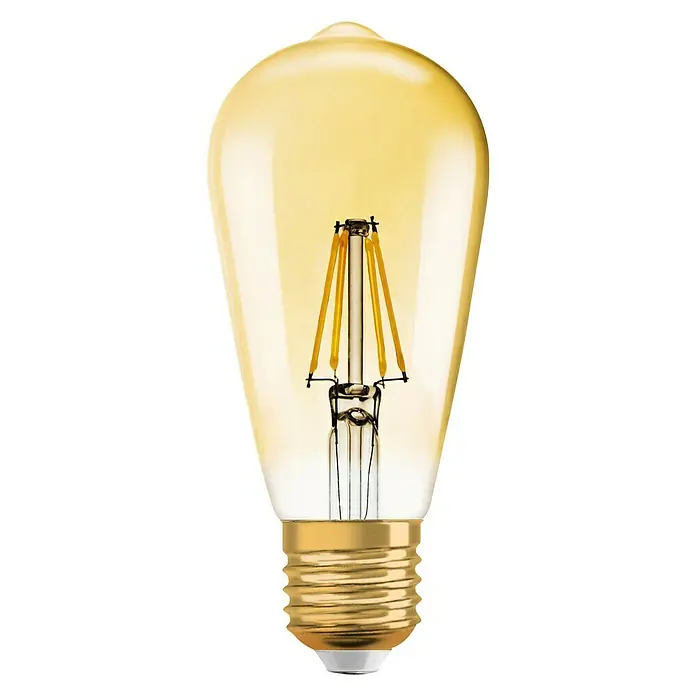 Voltolux LED-Leuchtmittel Filament Edison - E27, 4 W, 400 lm, Tropfen, Warmweiß - Vorderansicht
