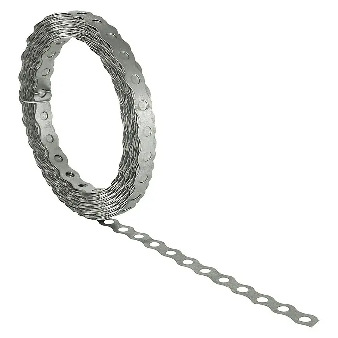UBB Geperforeerde strip - 10 m x 12 mm, Verzinkt - Diagonaal zicht