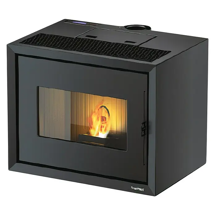 FreePoint Estufa de pellets Modo Airtight - 2,68 kW - 9,36 kW, Volumen de calefacción: 225 m³, Negro - Vista angular