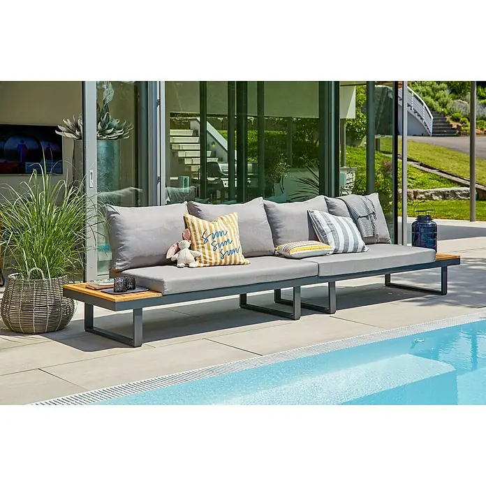 Sunfun Tatjana Lounge-Insel - B x T x H: 175 x 78 x 70 cm, Anthrazit - Stimmungsaufnahme