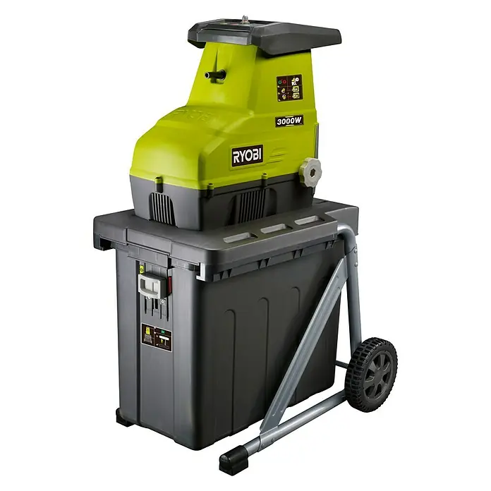Ryobi Elektrische fluisterhakselaar - 3.000 W, Max. astdoorsnede: 4,5 cm - Diagonaal zicht