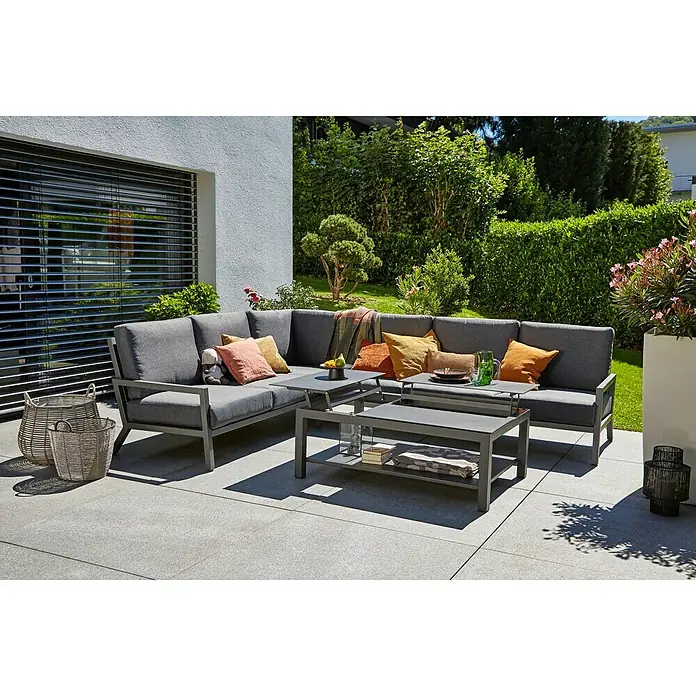 Sunfun Maja Loungesofa - 291 x 223 x 76 cm, Aluminium, Anthrazit - Stimmungsaufnahme