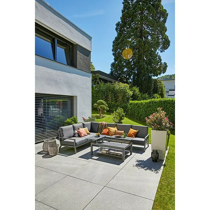 Sunfun Maja Loungesofa - 291 x 223 x 76 cm, Aluminium, Anthrazit - Stimmungsaufnahme