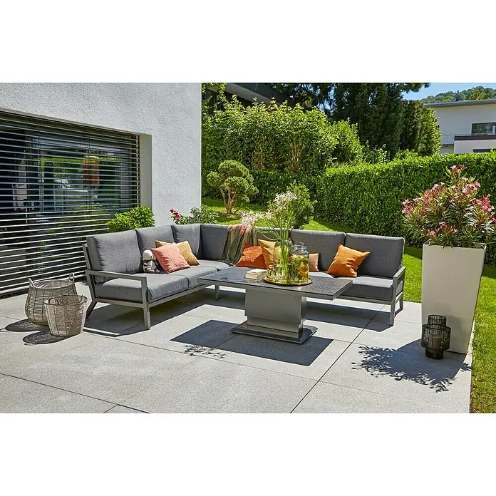 Sunfun Maja Loungesofa - 291 x 223 x 76 cm, Aluminium, Anthrazit - Stimmungsaufnahme