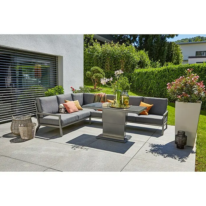 Sunfun Maja Loungesofa - 291 x 223 x 76 cm, Aluminium, Anthrazit - Stimmungsaufnahme