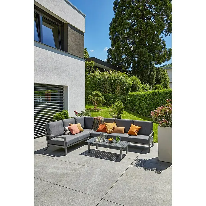 Sunfun Maja Loungesofa - 291 x 223 x 76 cm, Aluminium, Anthrazit - Stimmungsaufnahme