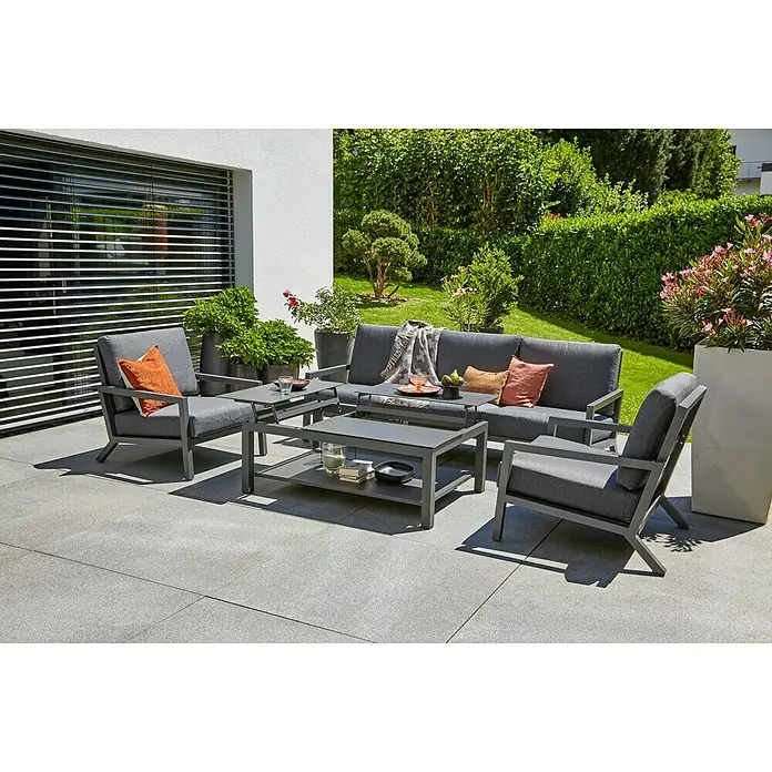 Sunfun Maja Loungesofa - B x T x H: 212 x 85 x 76 cm, Anthrazit - Stimmungsaufnahme