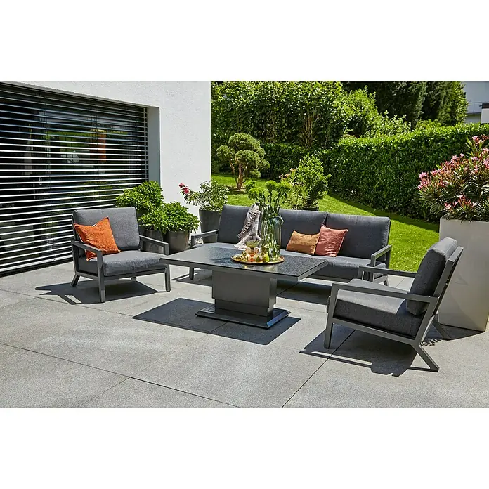 Sunfun Maja Sofá de conjunto Maja - An x Pr x Al: 212 x 85 x 76 cm, Antracita - Foto ambiente