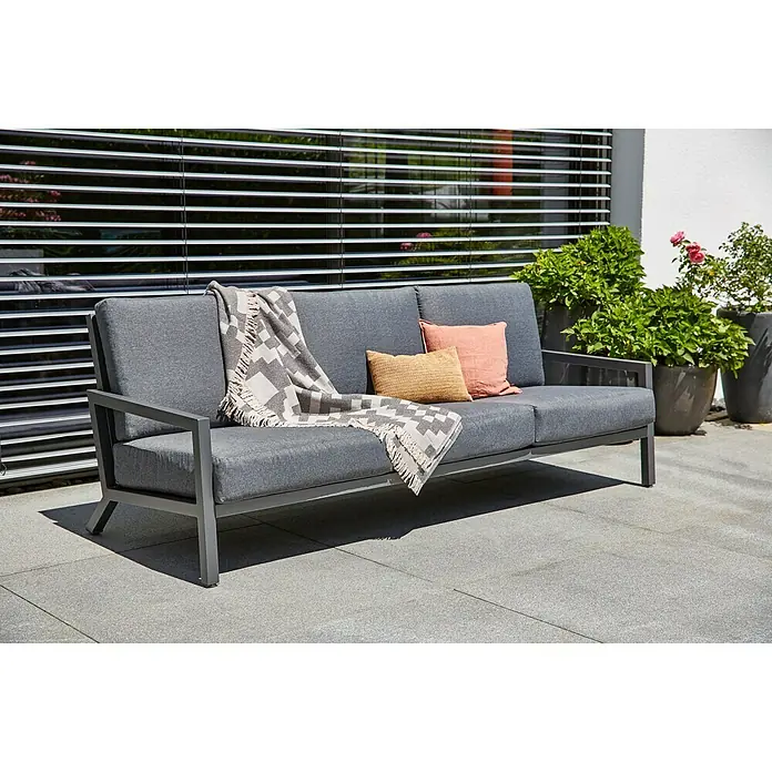 Sunfun Maja Vrtni trosjed s jastucima - Š x D x V: 212 x 85 x 76 cm, Antracit - Živopisni prikaz
