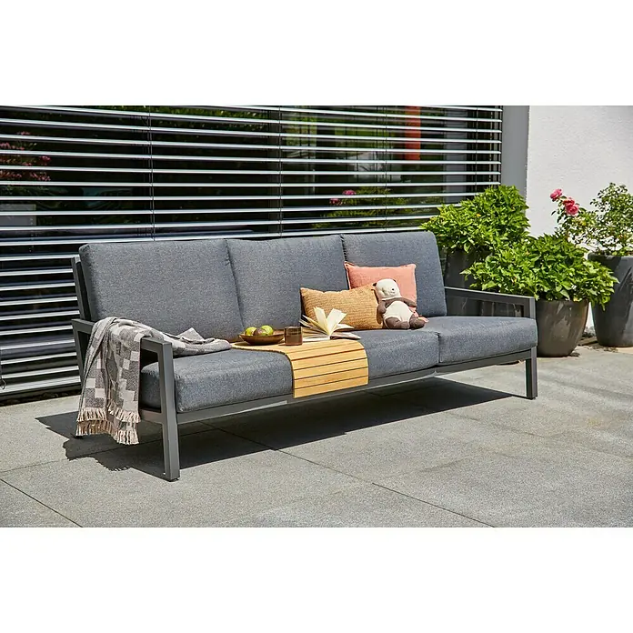 Sunfun Maja Loungesofa - B x T x H: 212 x 85 x 76 cm, Anthrazit - Stimmungsaufnahme