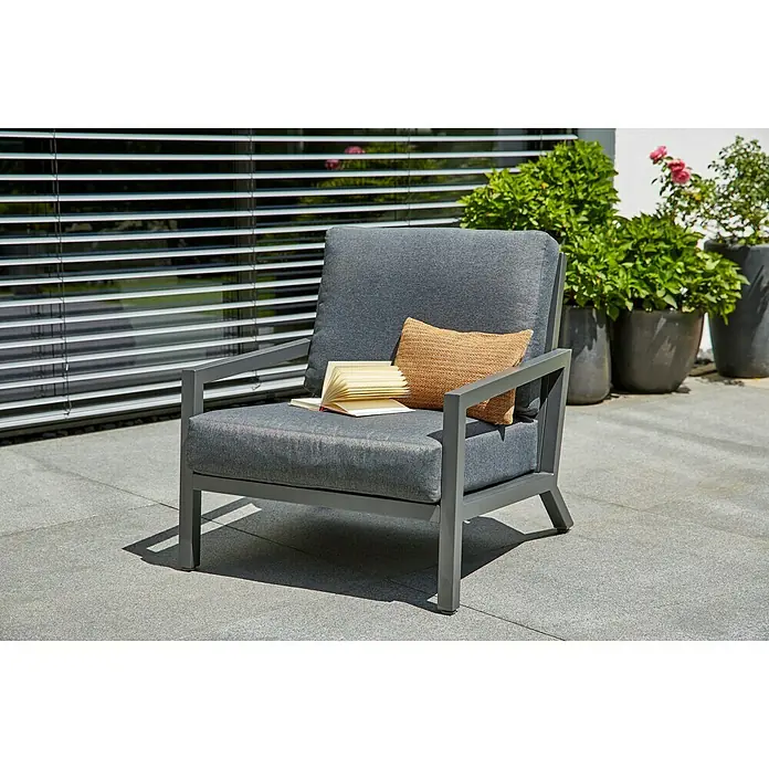 Sunfun Maja Lounge stolica - Š x D x V: 76,5 x 85 x 76,5 cm, Antracit - Živopisni prikaz