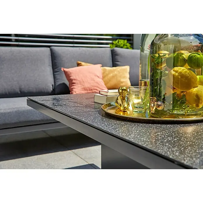 Sunfun Garten-Couchtisch Maja Lift - L x B x H: 130 x 75 x 74 cm, Anthrazit - Stimmungsaufnahme