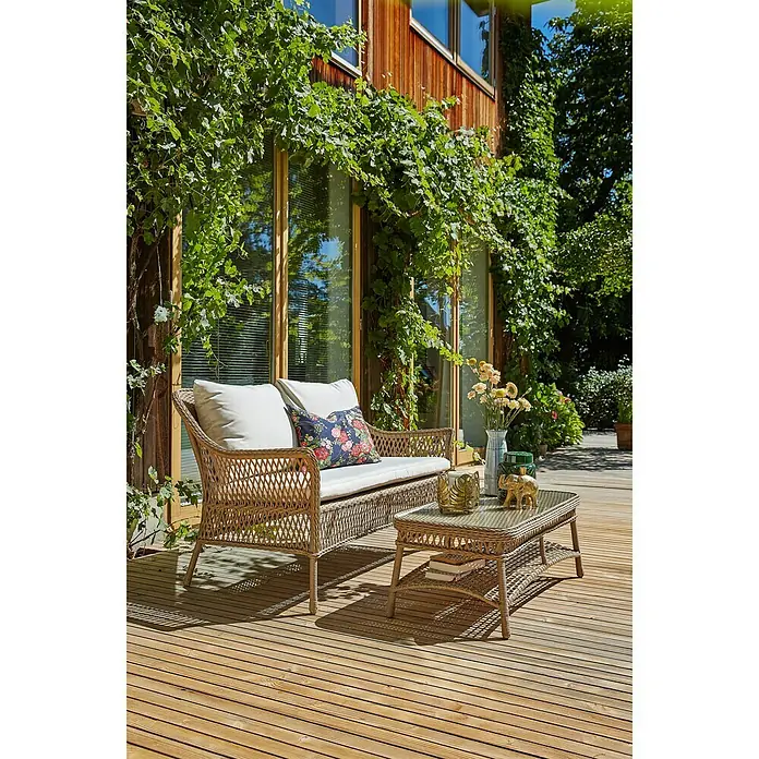 Sunfun Set de muebles de jardín Sophie - 2 piezas, Marrón natural - Foto ambiente