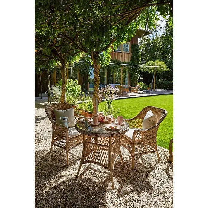 Sunfun Mesa redonda de balcón Sophie - Ø x Al: 73 x 72 cm, Caramelo, Beige - Foto ambiente